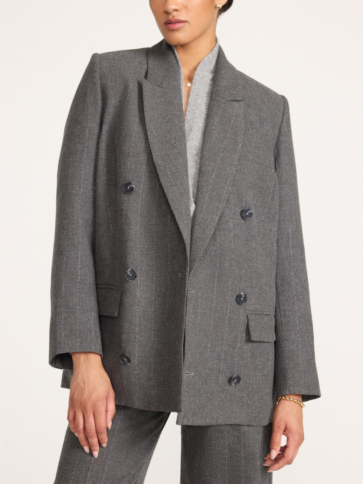 The Everly Blazer in Flannel Metallic