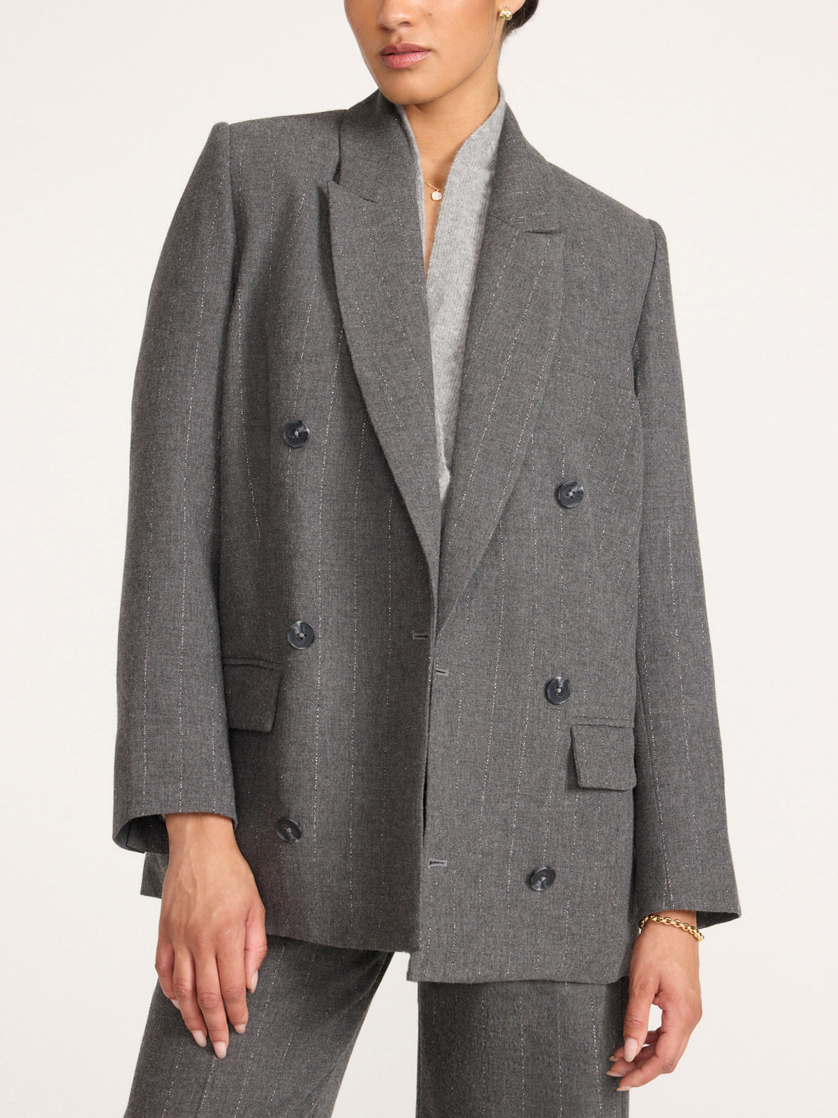 The Everly Blazer in Flannel Metallic