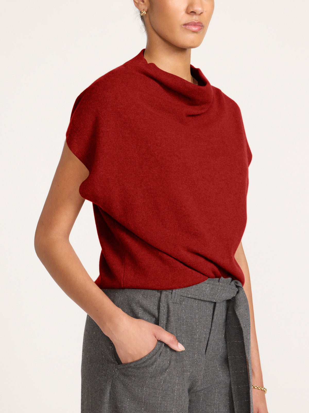The Morten Funnel Neck Cashmere Top, image 3 of 7