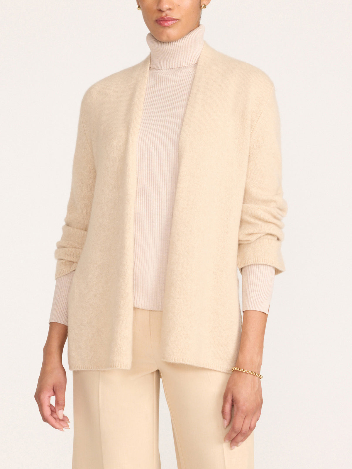 The Rimy Cashmere Cardigan in Sandstone Mélange