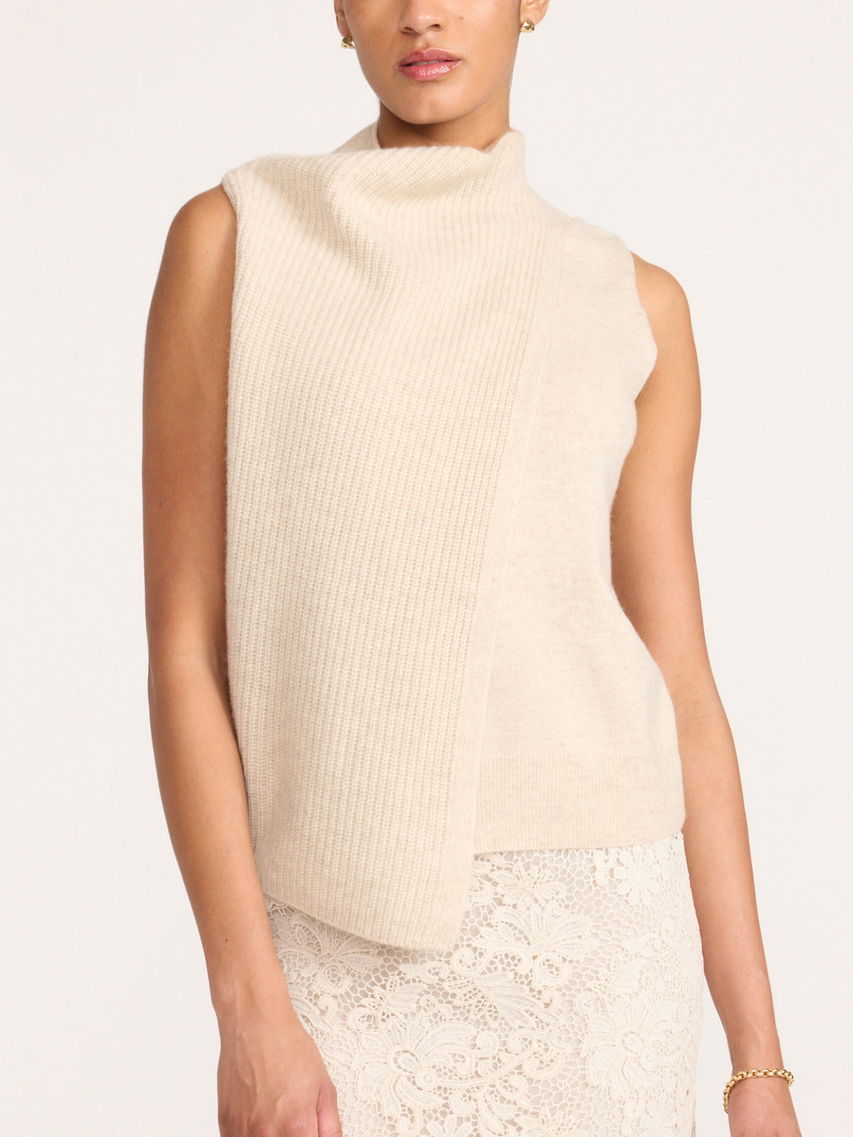 The Fio Cashmere Top in Stone Mélange