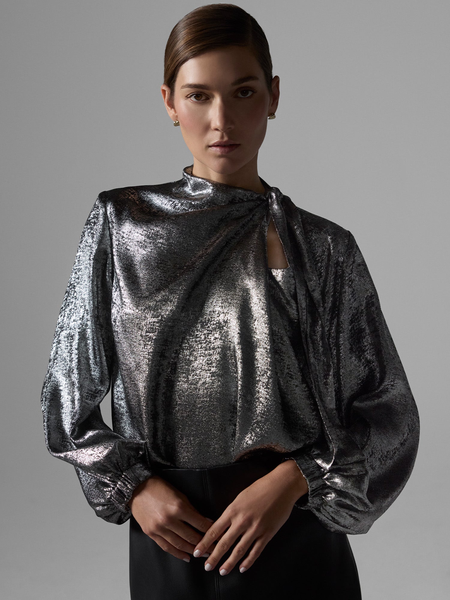 Women's Arlo Blouse in Obsidian Metallic | Brochu Walker