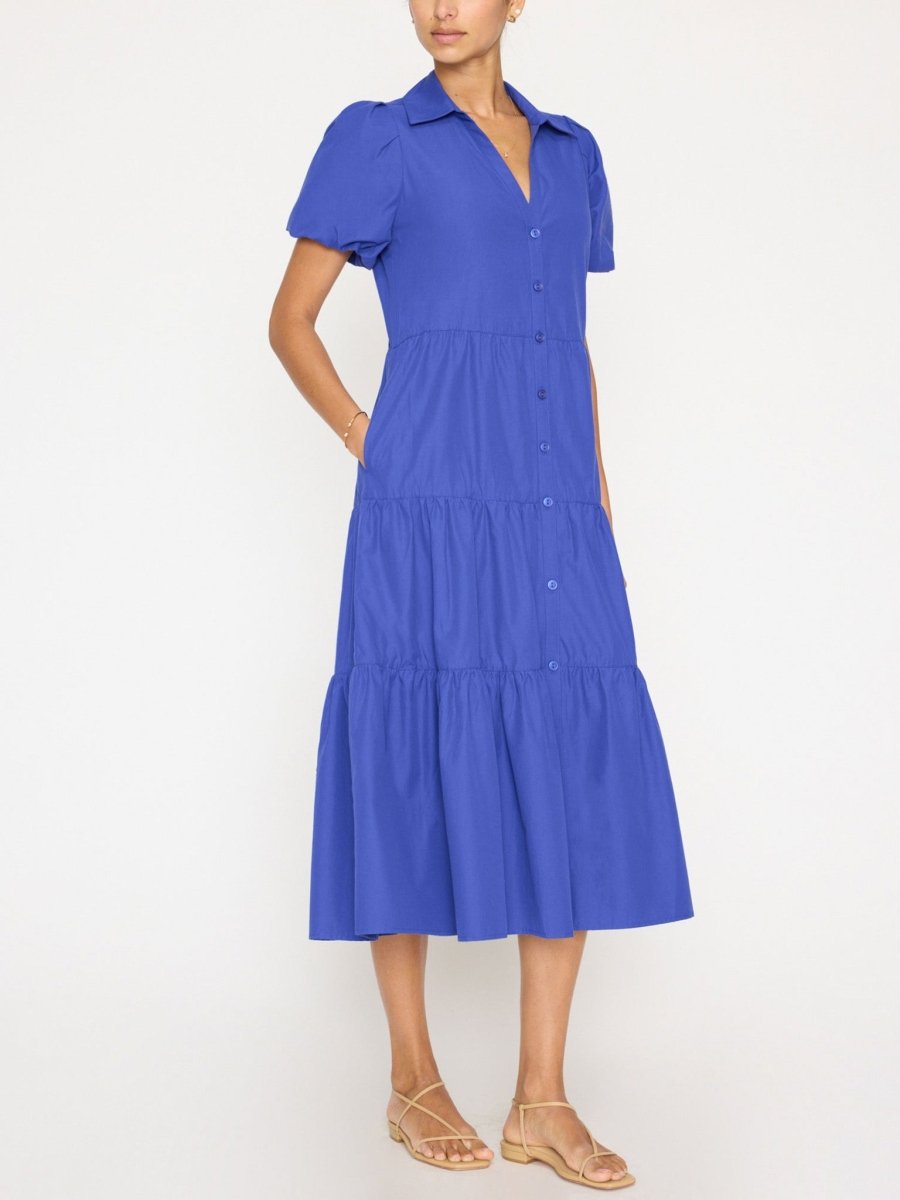 cobalt blue puff sleeve dress Philippa Cobalt Blue Puff Sleeve Mini Dress