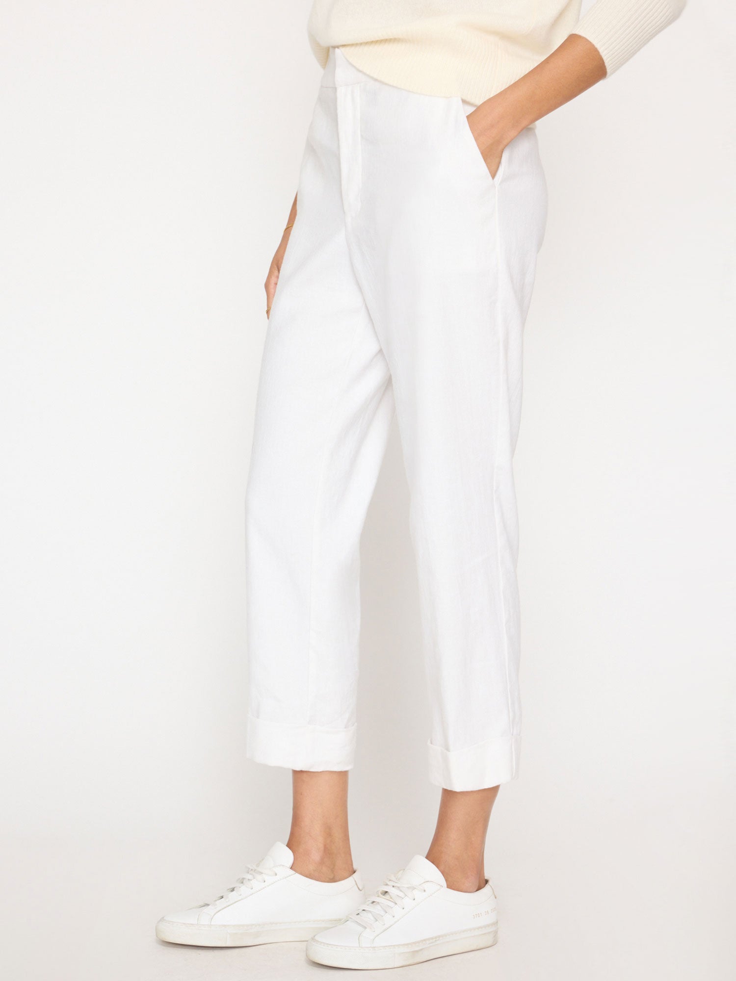 Westport white cropped pant side view