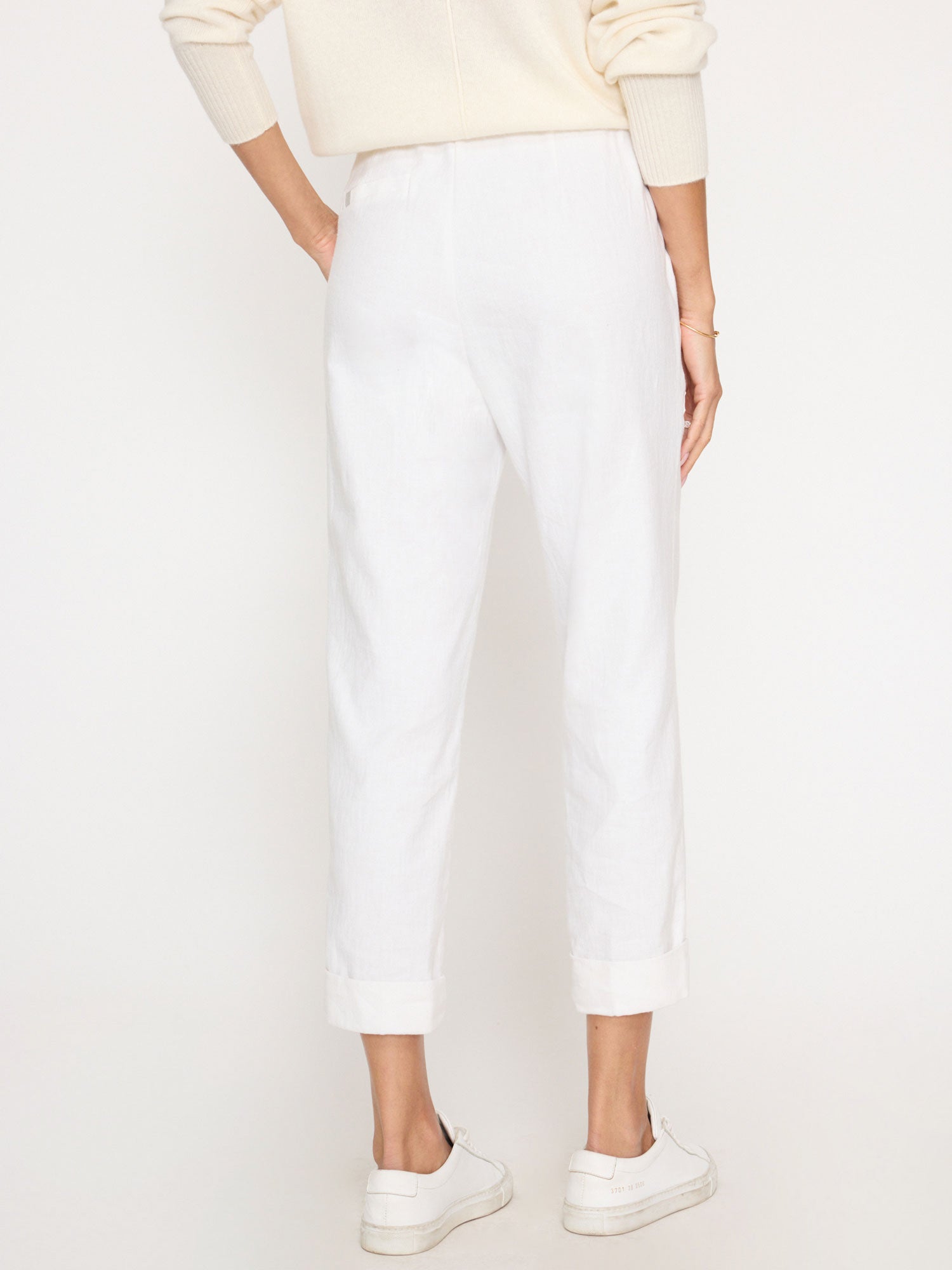 Westport white cropped pant back view
