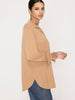 Andre cashmere buttondown camel shacket side view