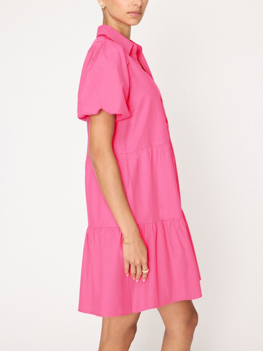 hot pink short sleeve dress Brochu Walker AL:3025 Lala Anthony and Her and intricate embroidered detailing Size:68R