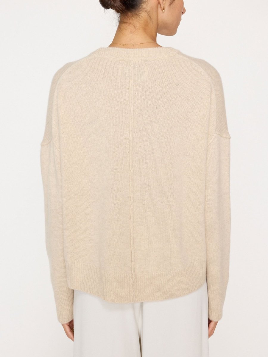 Everyday cashmere crewneck ivory sweater back view