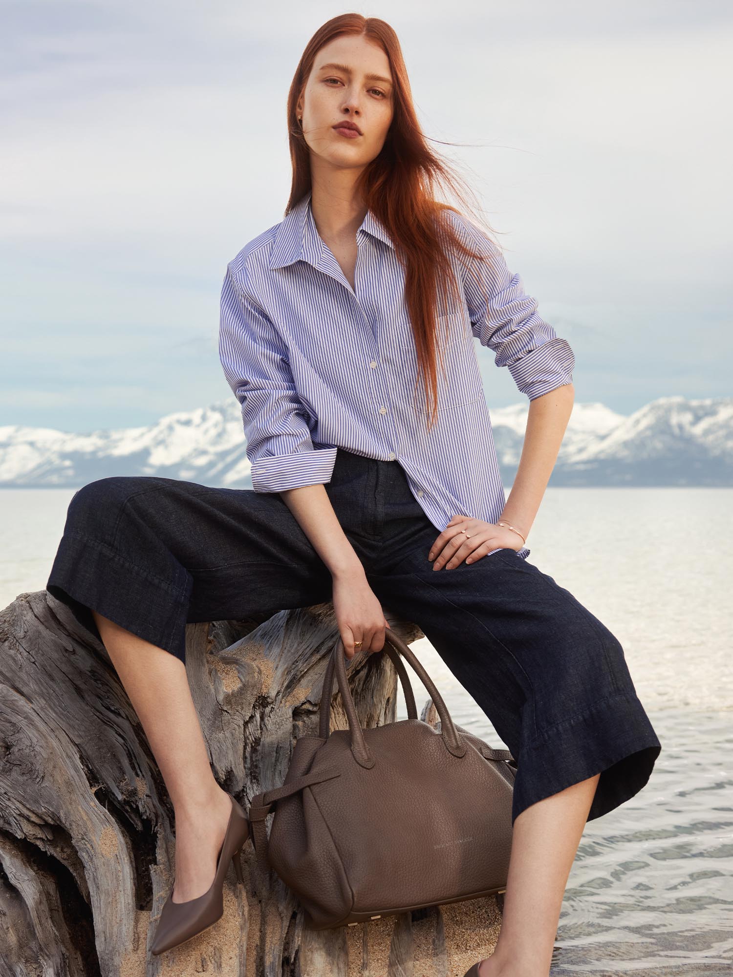 Women's Everyday Shirt in Blue Stripe | Brochu Walker Women's Everyday Shirt in Blue Stripe | Brochu Walker