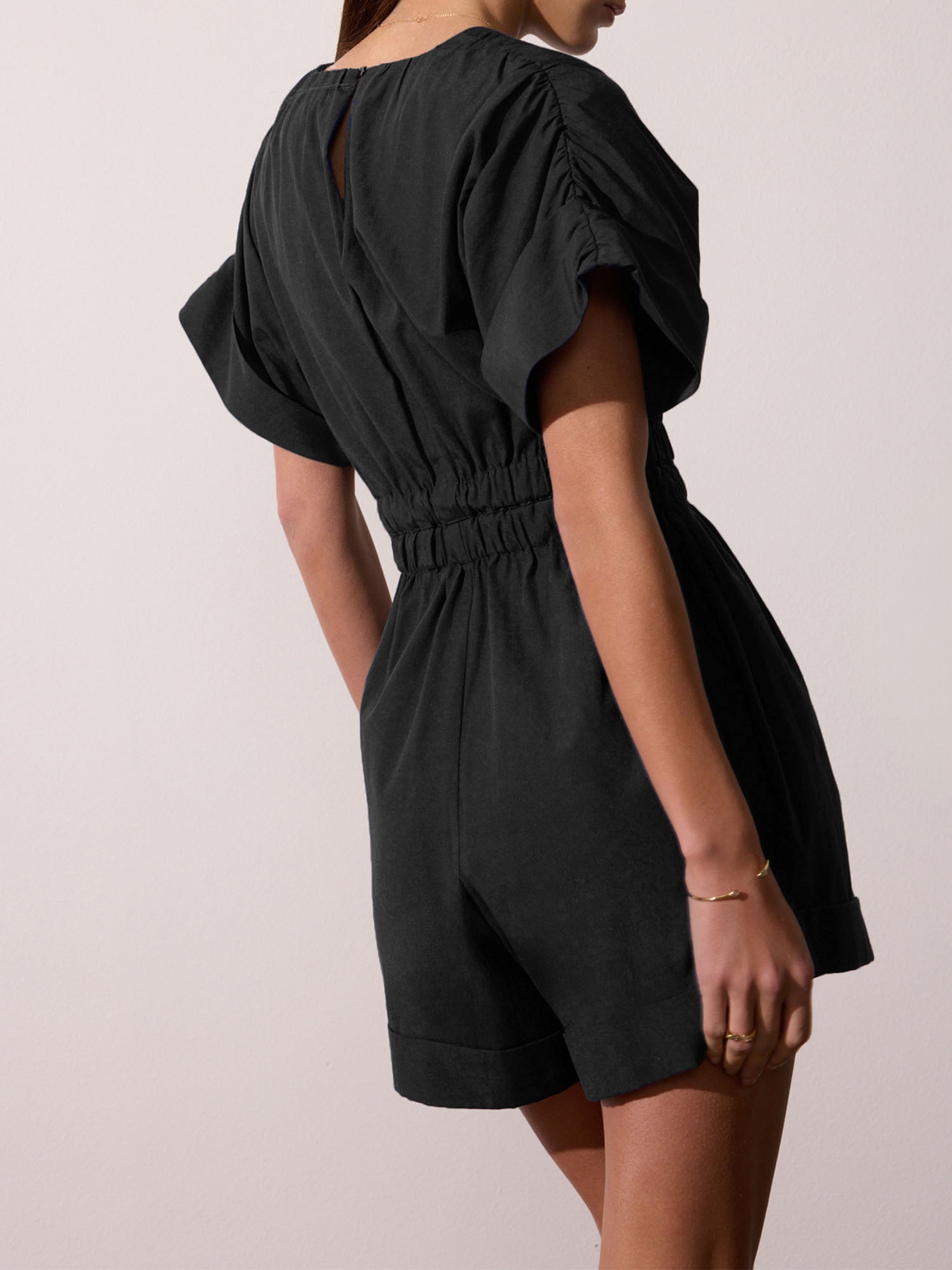 Women's Alessia Romper in Washed Black | Brochu Walker