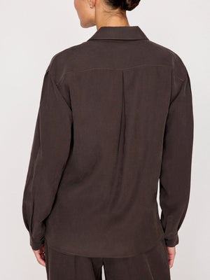 Amara button up brown blouse back view