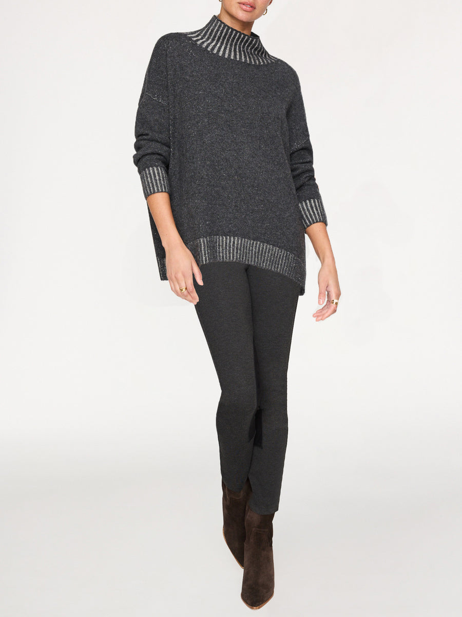 Ana gray turtleneck sweater full view 2