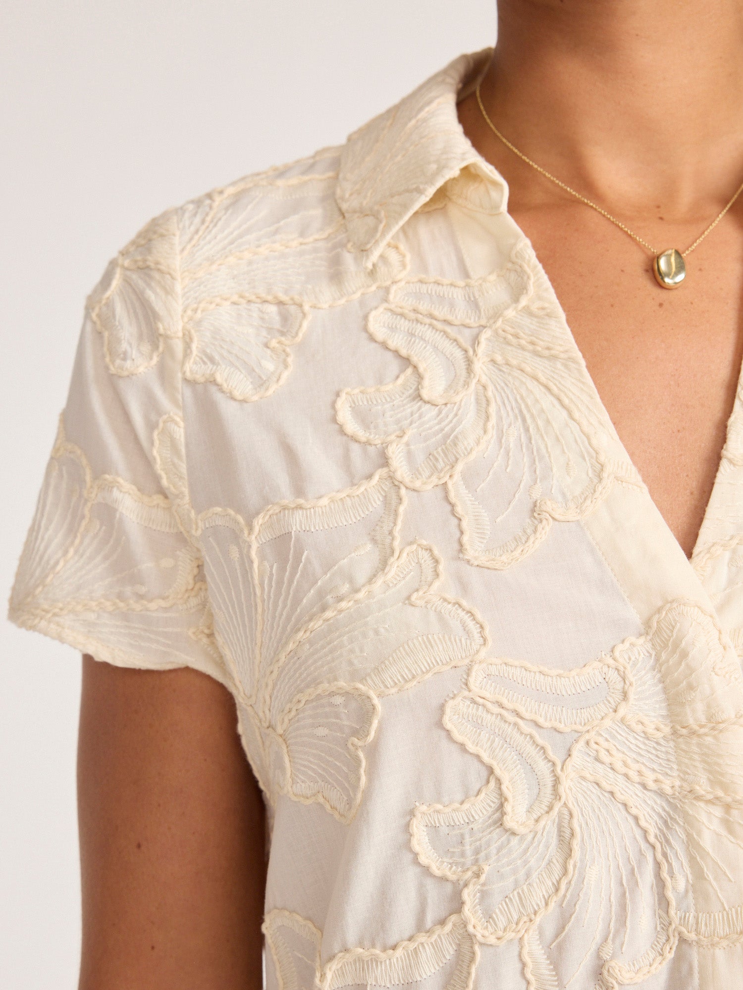 Women's Antibes Embroidered Dress in Ecru | Brochu Walker