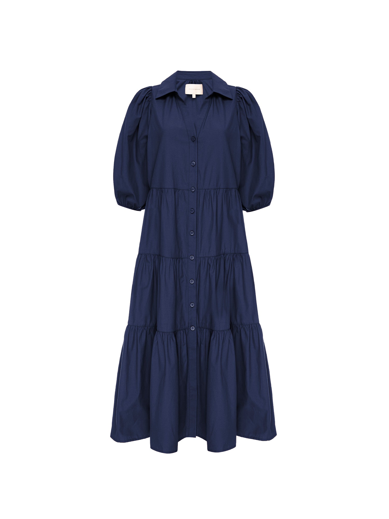 white christmas dresses The Antigua Dress in Navy in Cotton Poplin | Xs