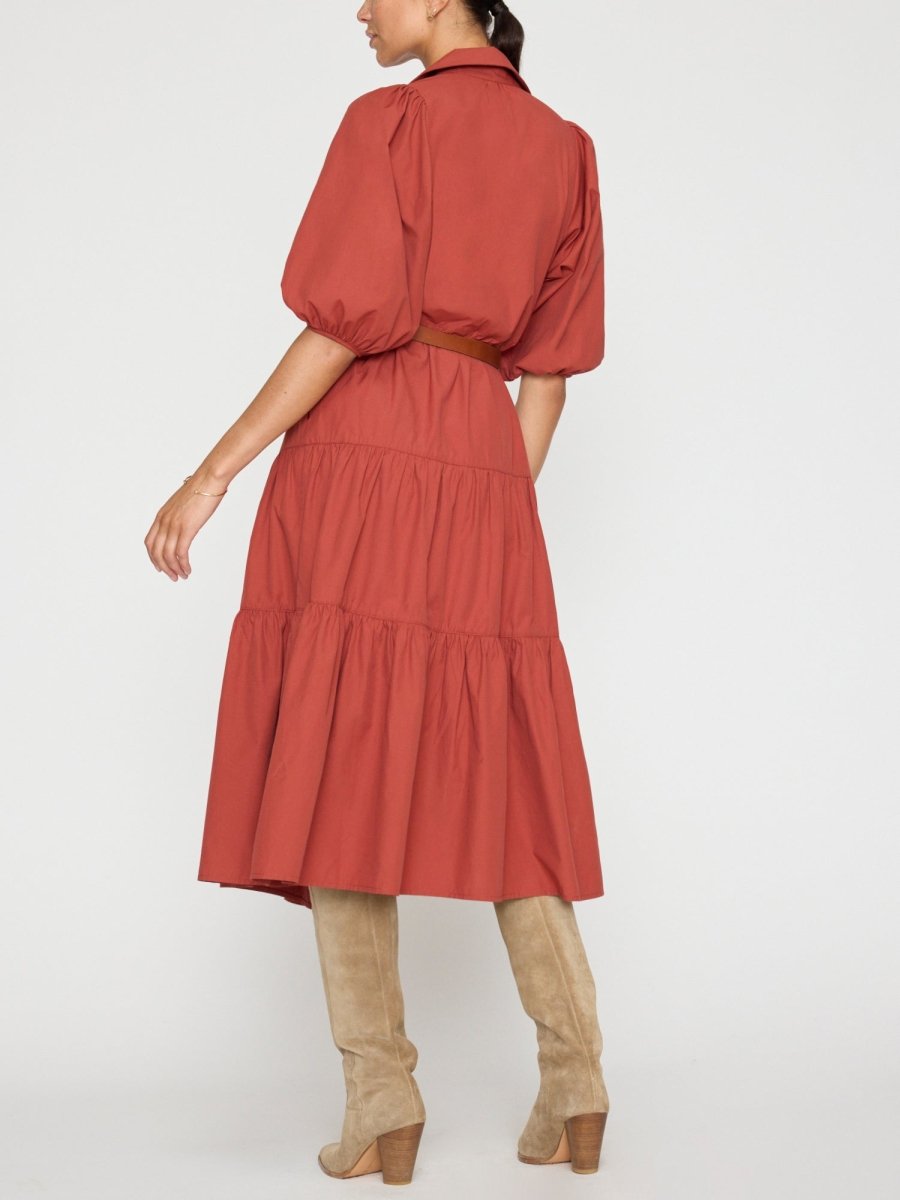 tuscany midi dress Tuscany midi dress, classic V-neck bodice with relaxed high-low hem , Collection name : Gleam , Fabric: 100% Viscose Natural Crepe, Lining: Mul Cotton / Santoon , Colour : shades of Yellow , Length in