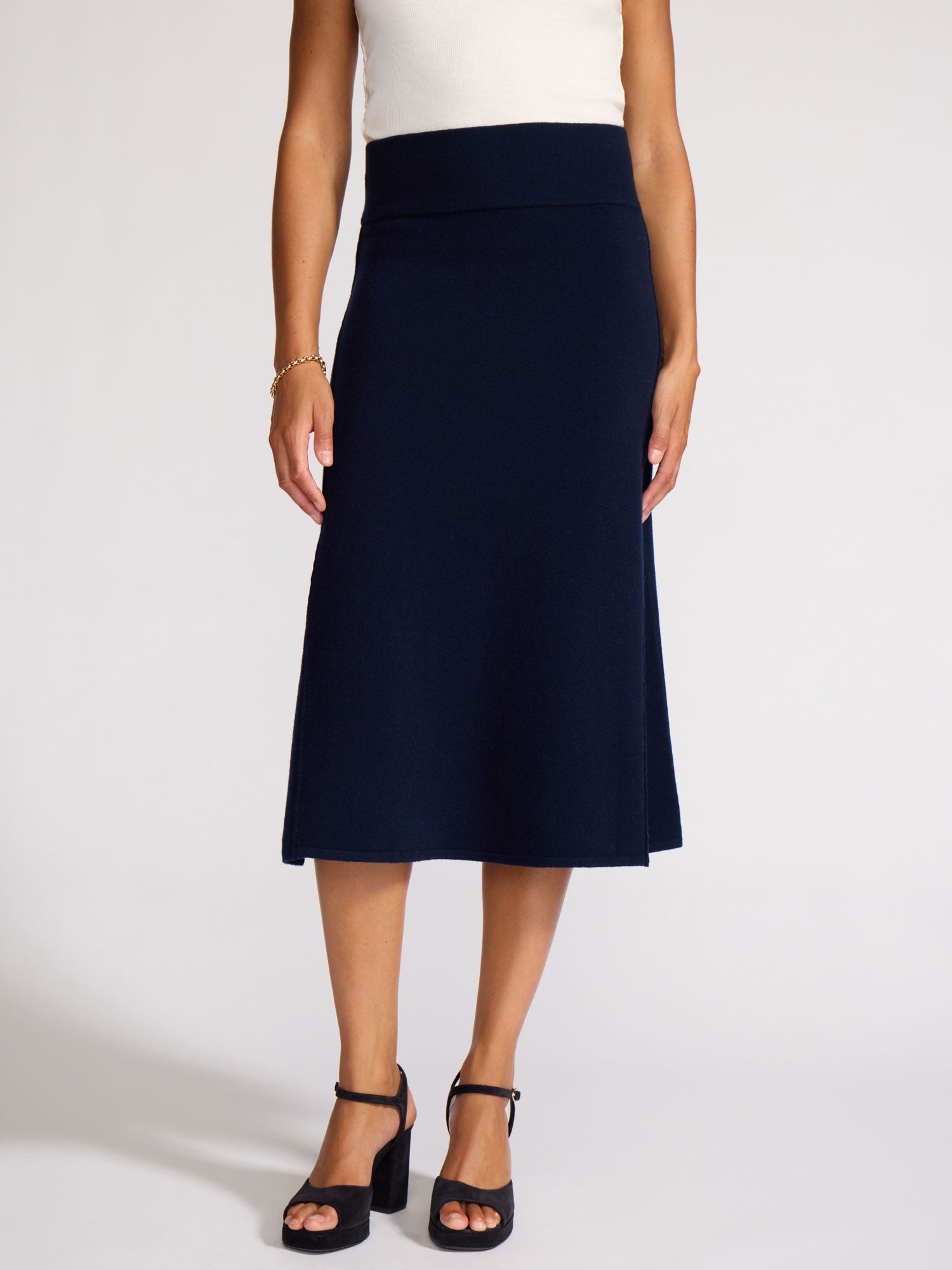 Navy Skirt Vegan Leather | Brochu Walker