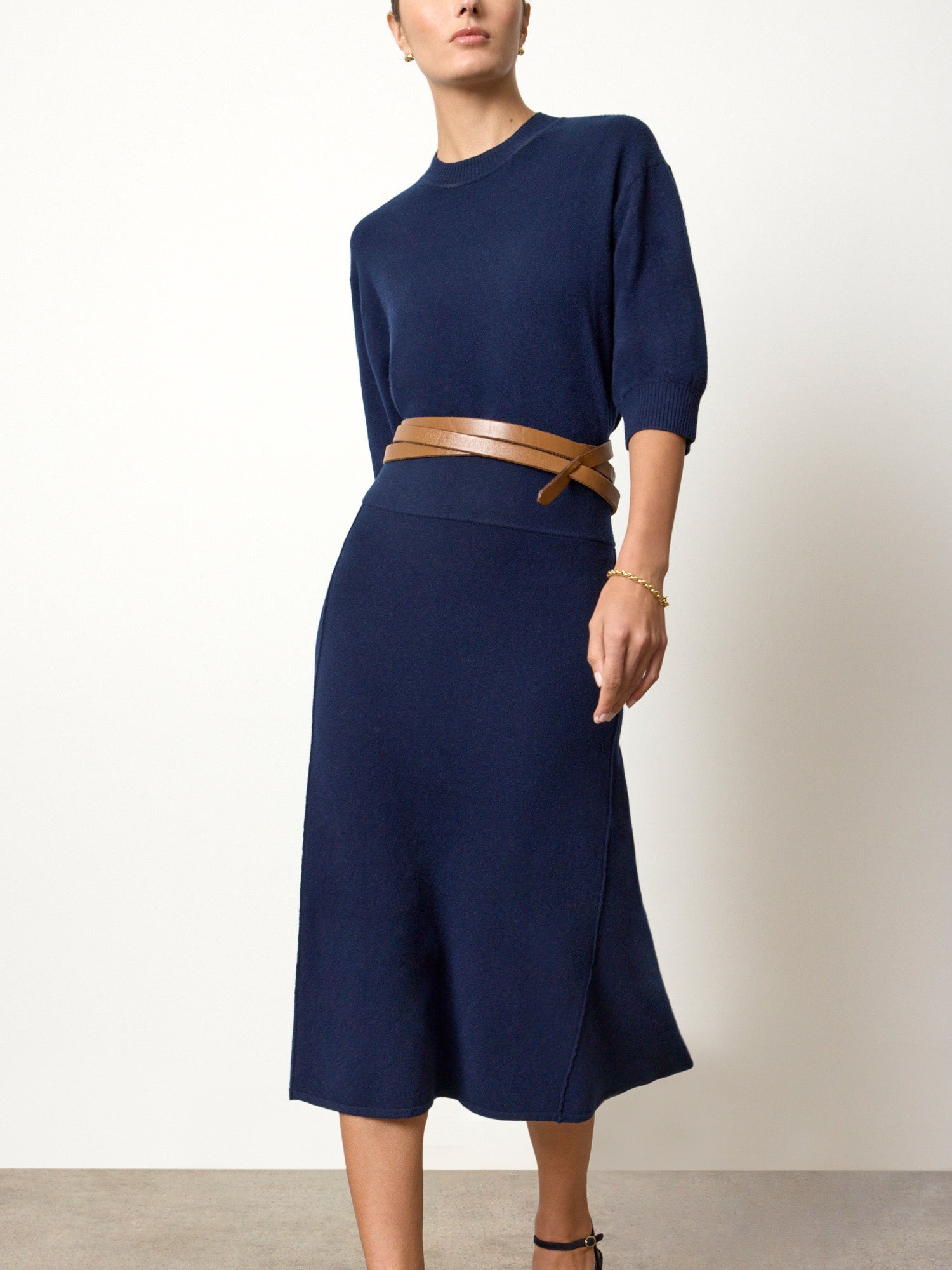 Navy Skirt Vegan Leather | Brochu Walker