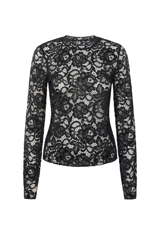 The Blaire Lace Top in Black Onyx