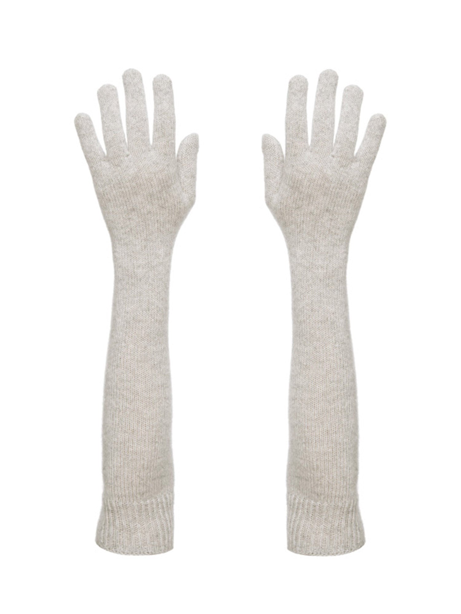 Cashmere grey gloves flat view
