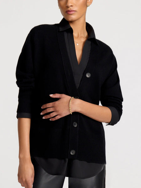 Onyx Callie Layered Looker Cardigan Black | Brochu Walker