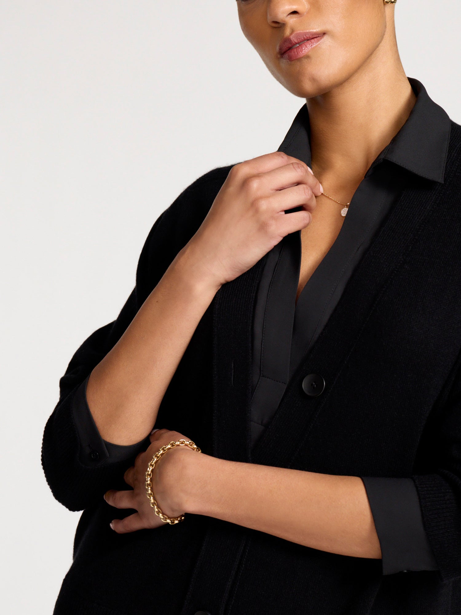 Onyx Callie Layered Looker Cardigan Black | Brochu Walker