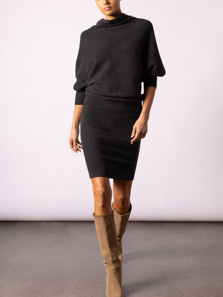 Women's Clede Sweater Dress in Dark Charcoal Mélange| Brochu Walker