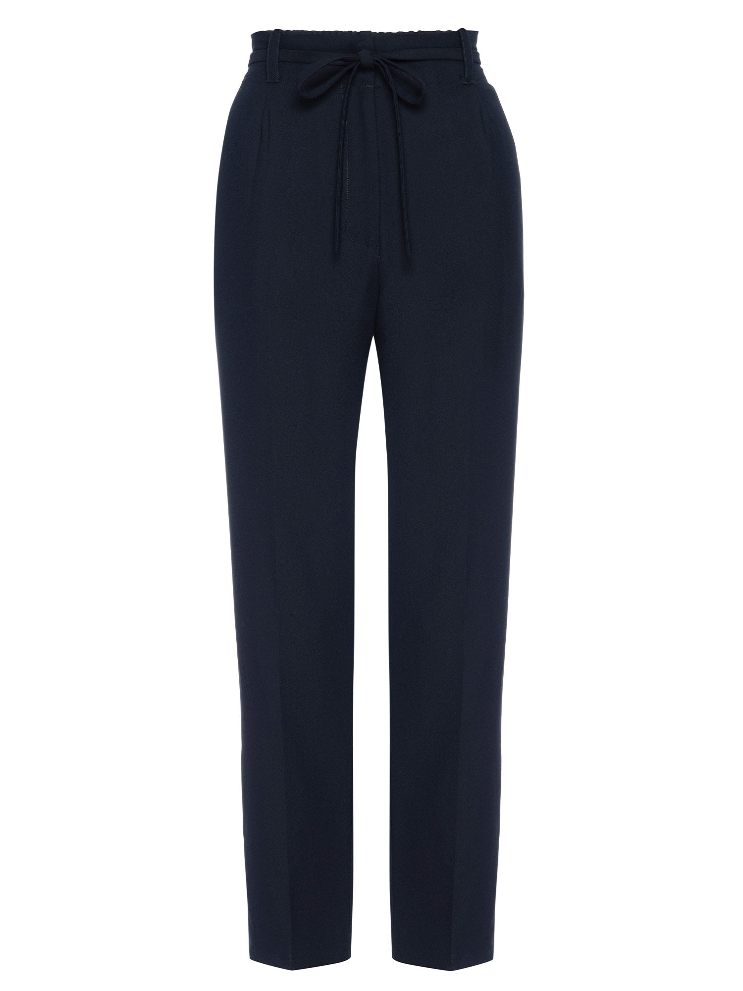 Dion navy front pleat ankle length pant flat view