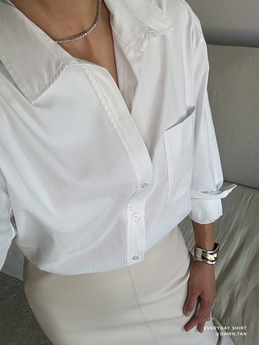 lui jewelry シャツ　ホワイト　luijewelry Ivory Leon Poplin Shirt