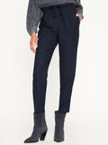 Dion navy front pleat ankle length pant front view