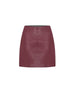 Vegan leather mini skirt in smooth high‑waist A‑line style