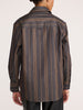 Back view of the Brochu Walker Everyday Shirt in Sedona Stripe, showing the yoke and vertical stripe pattern on charcoal cotton fabric.