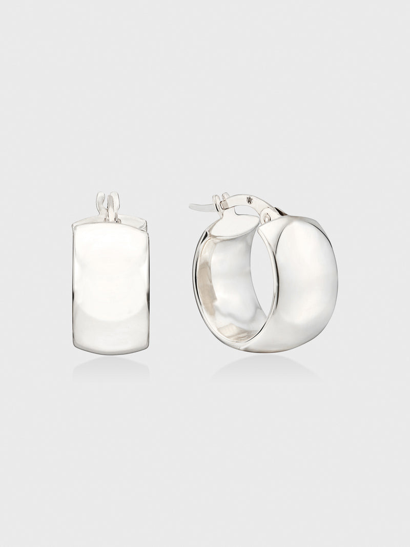 Icons White Gold Mini Hoop Earrings