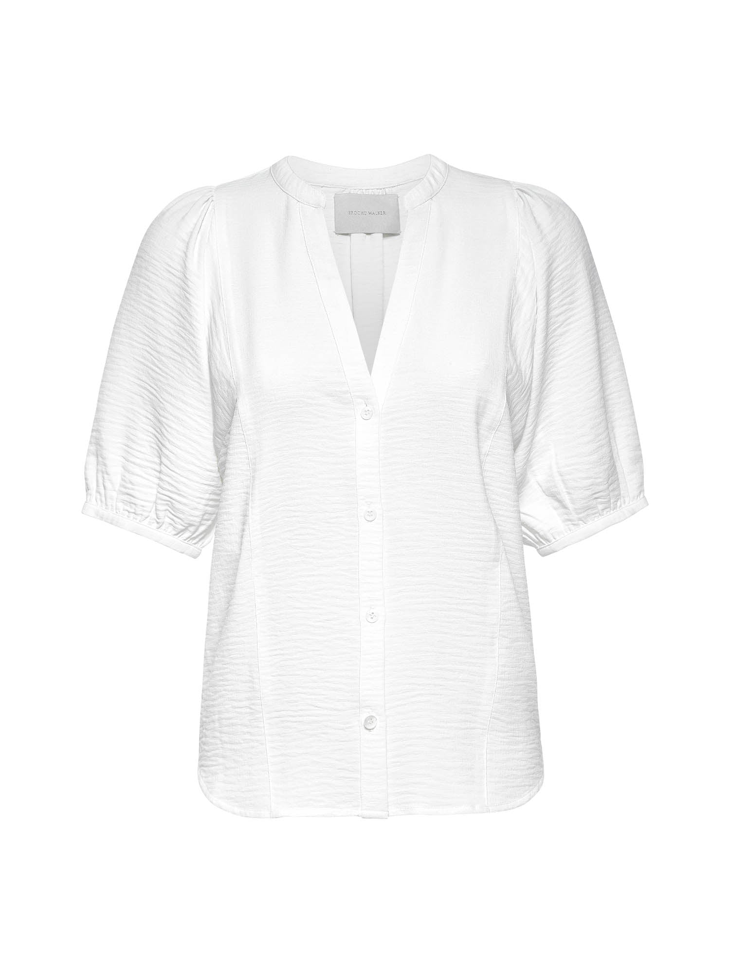 East v-neck white blouse flat view