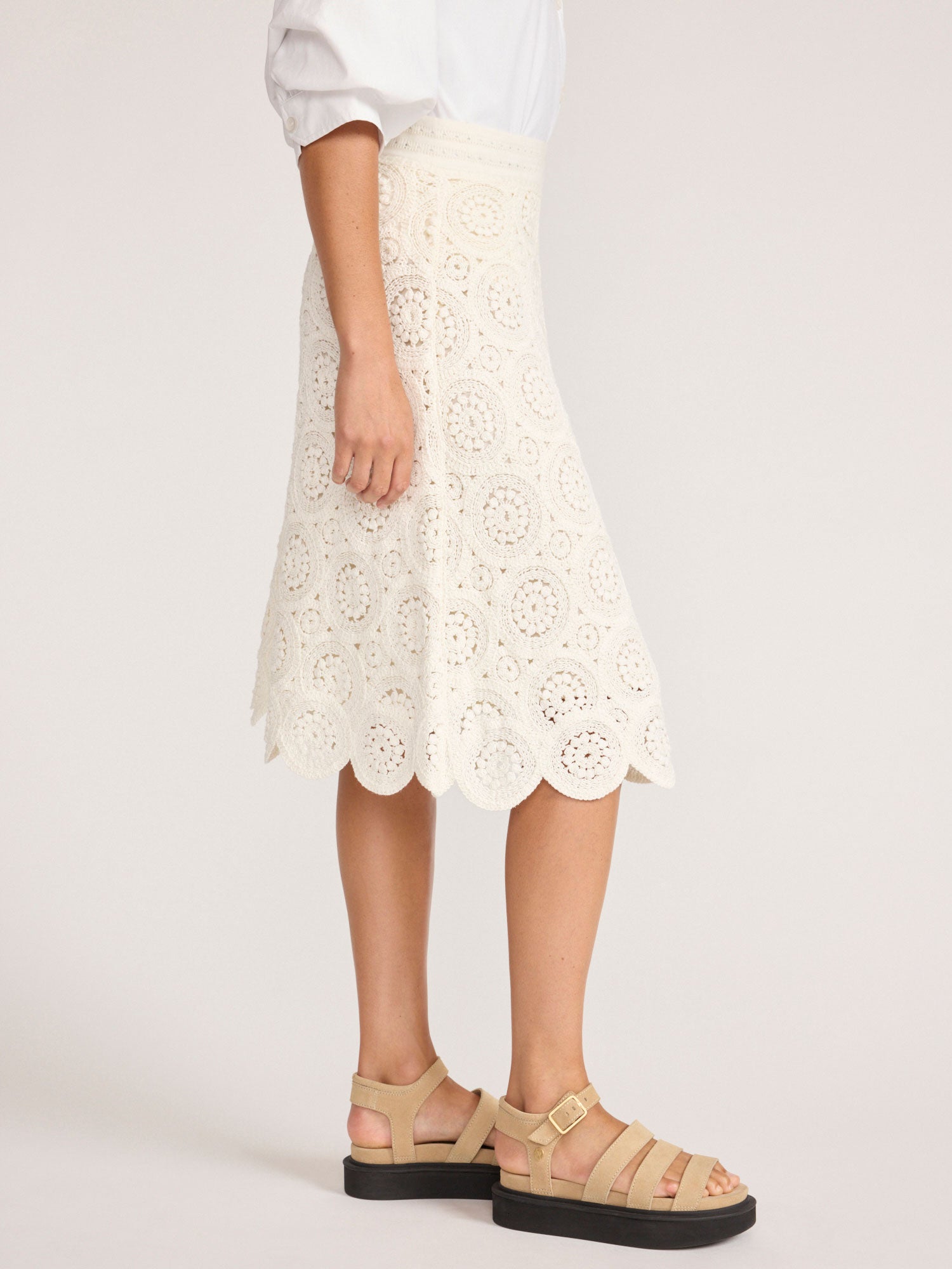 Designer Luxury Ivory Skirt Fawn | Brochu Walker