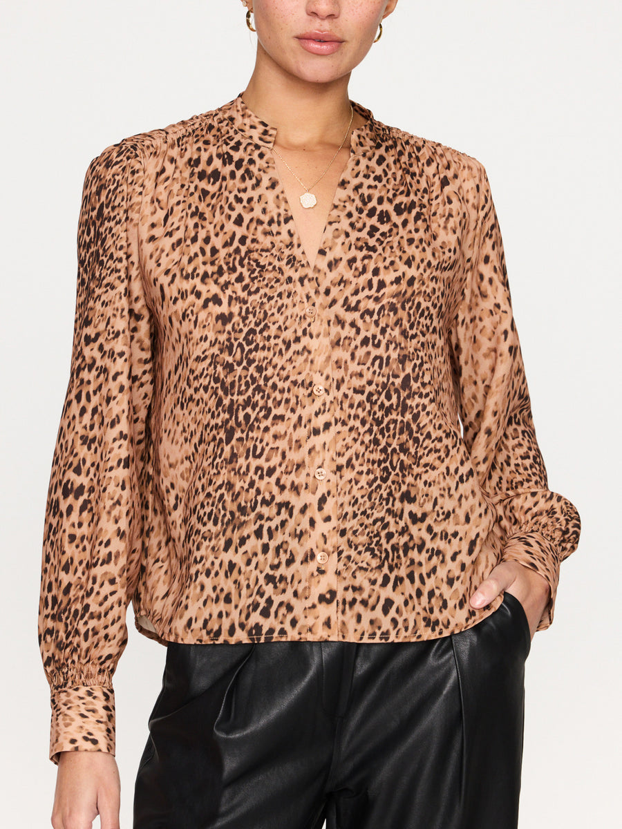 Ember blouse leopard print front view 3