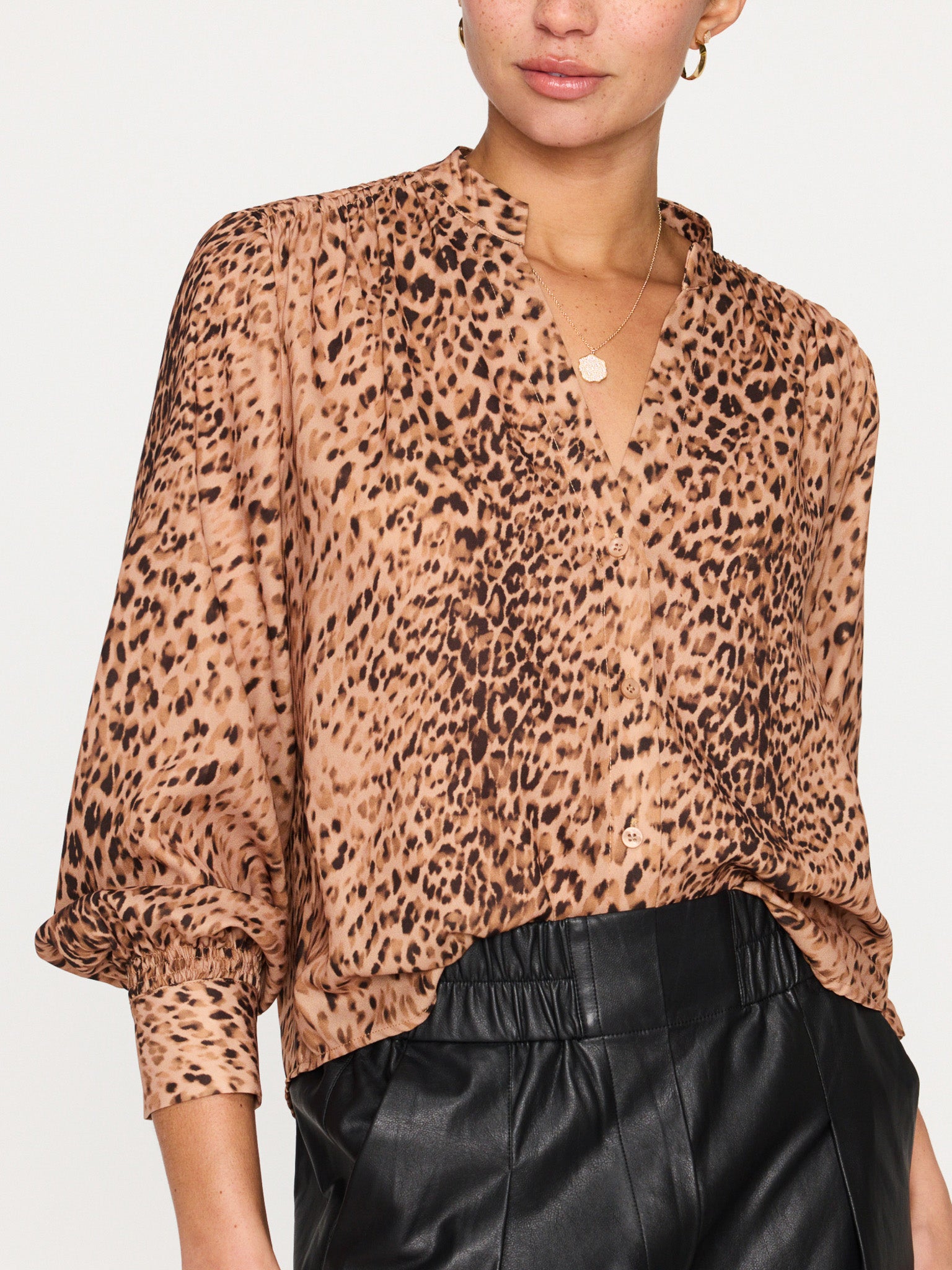 Ember blouse leopard print front view 4