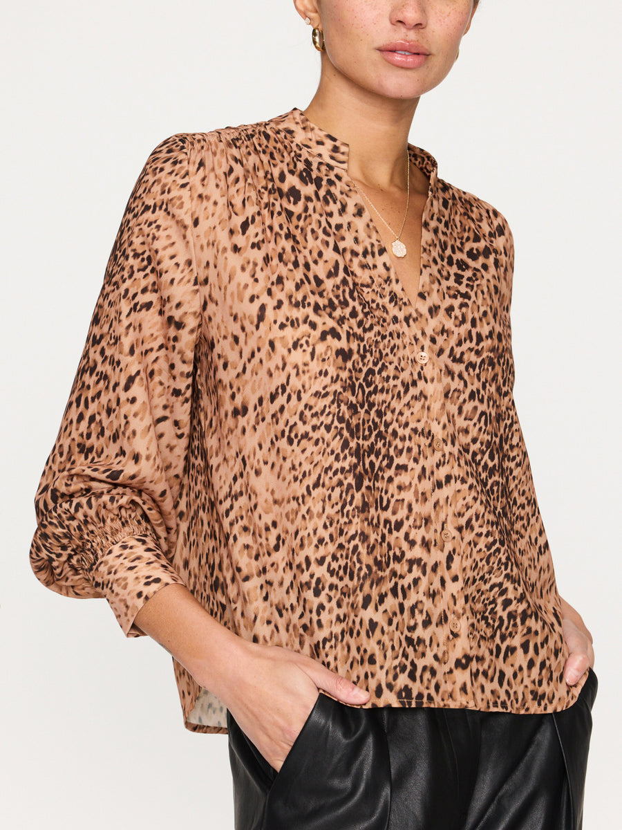 Ember blouse leopard print side view
