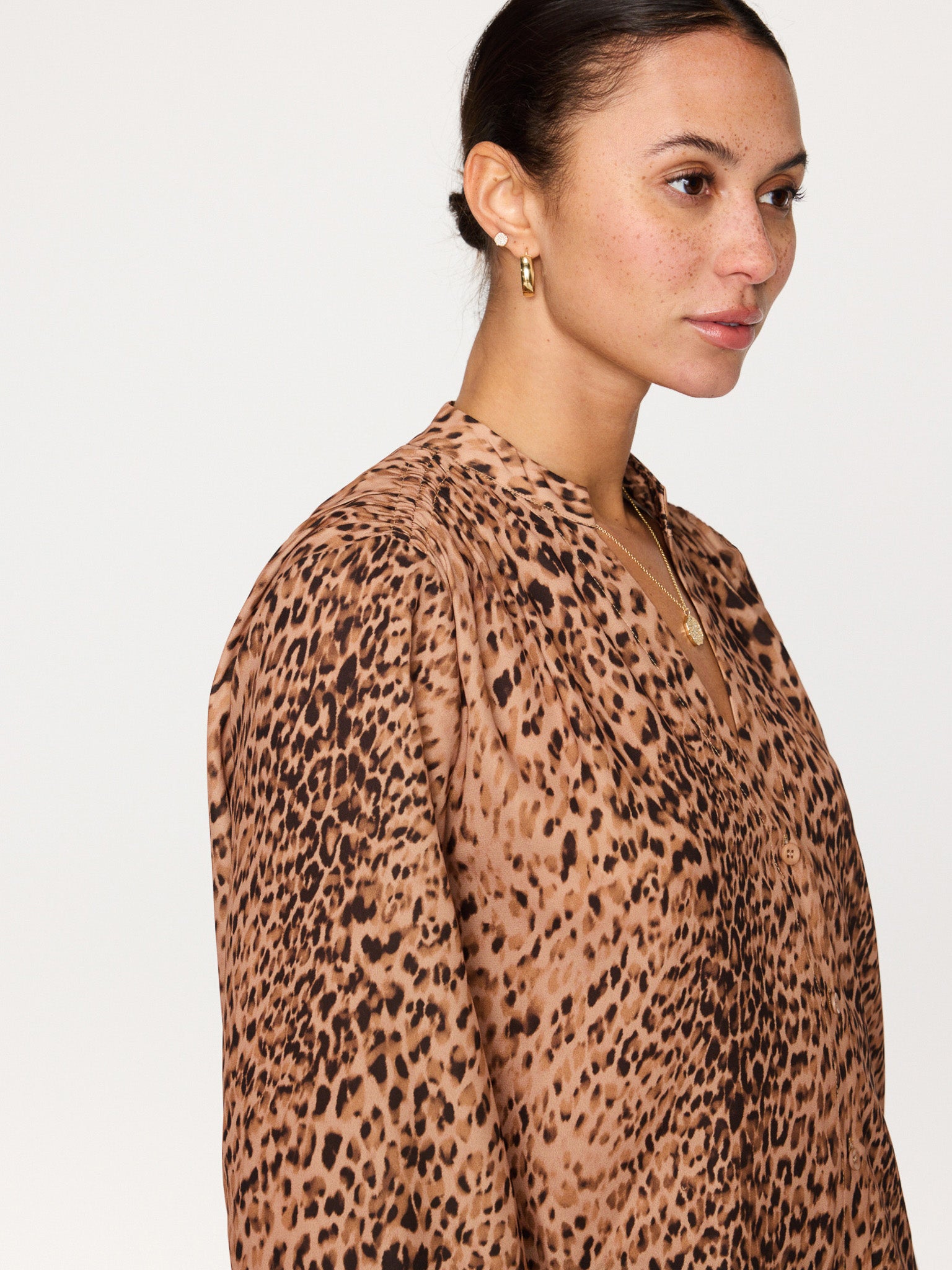 Ember blouse leopard print close up