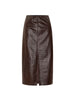 Vegan croco-embossed pencil skirt in carob, flat lay product shot on white background