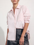 Everyday button up light pink shirt front view 
