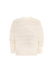 Everyday knitted crew sweater in oatmeal melange, an openwork knit crewneck shown flat on a white background.