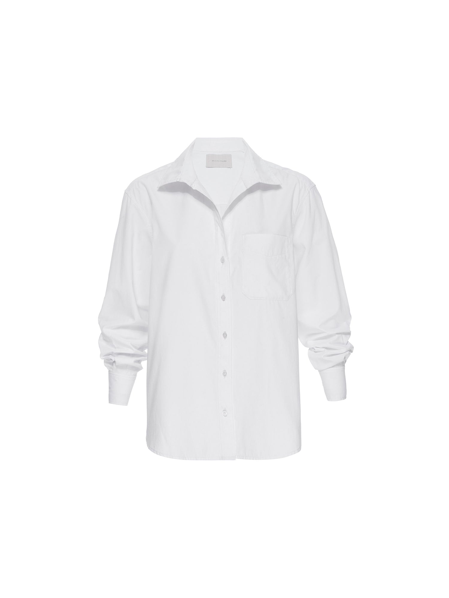 Everyday button up white shirt flat view
