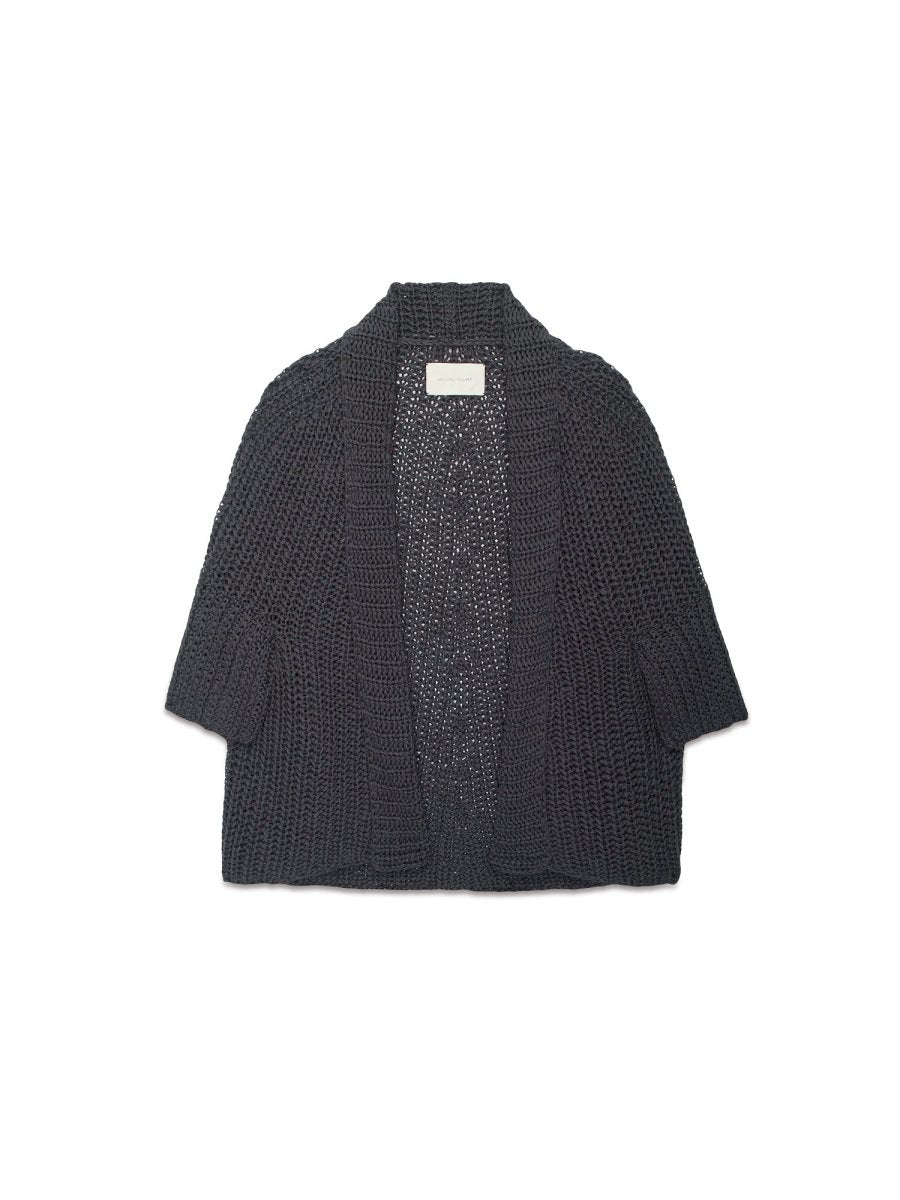 オーガ OHGA-1091 ニット Ｆ ブラック ウール IT9XAVGFF7VK Women's Fida Handknit Shrug in Shadow Grey | Brochu Walker