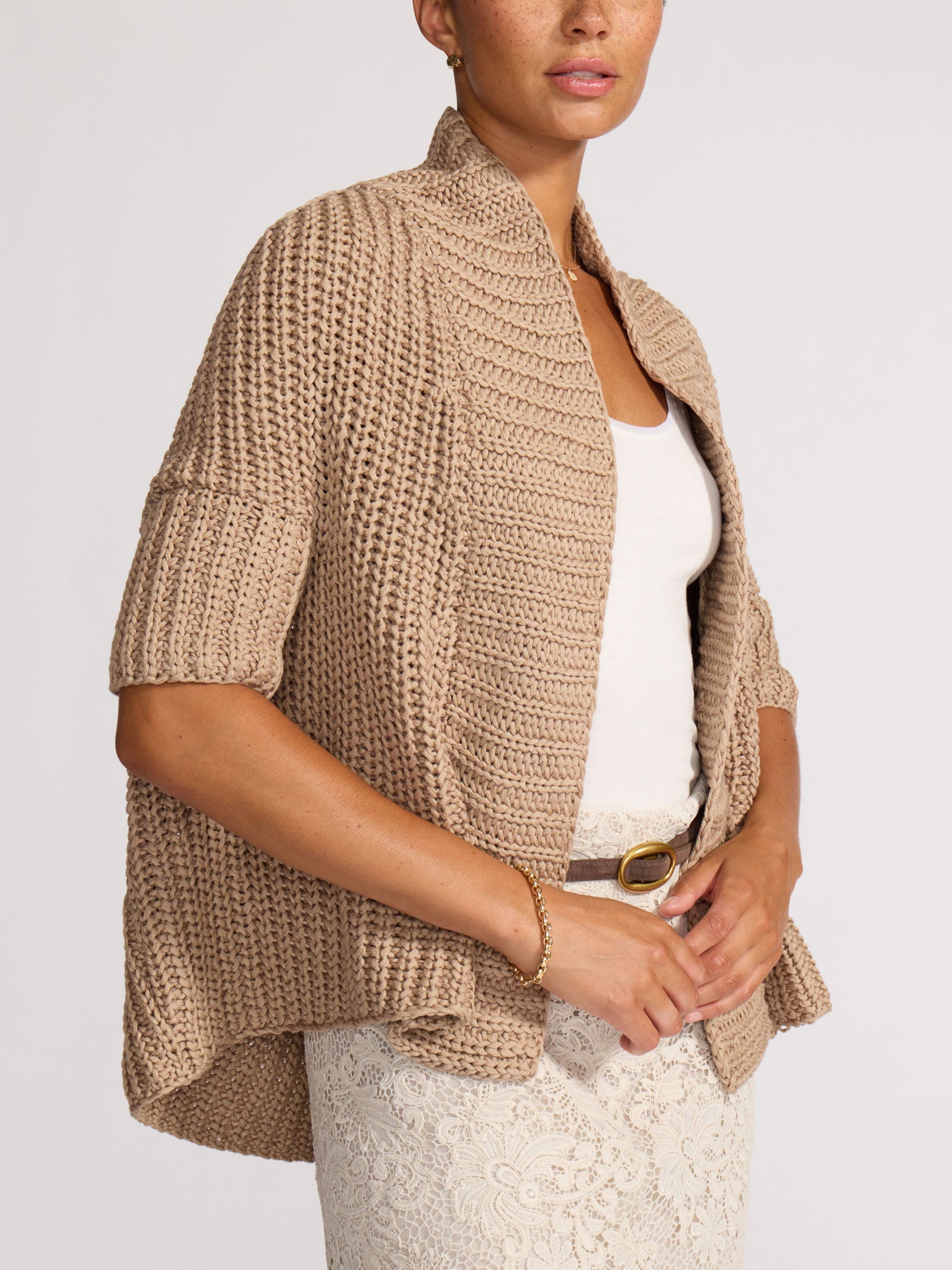 Women's Handknit Shrug in Mocha | Brochu Walker