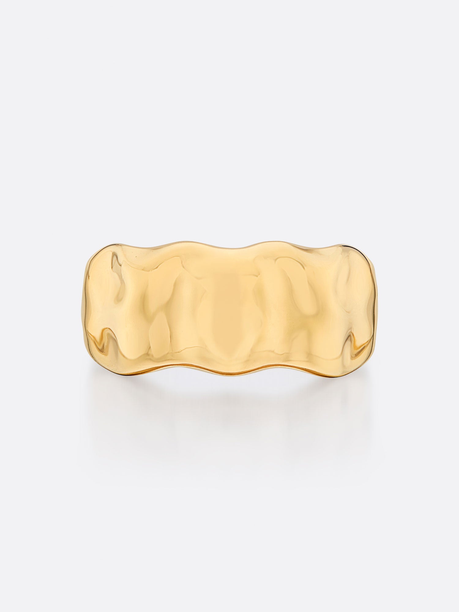 18k Yellow gold band ring front view