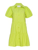 Havana tiered mini green dress flat view