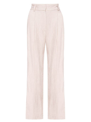 Harlow straight leg beige pant flat view