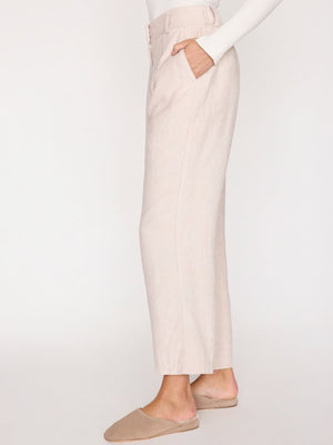 Harlow straight leg beige pant side view