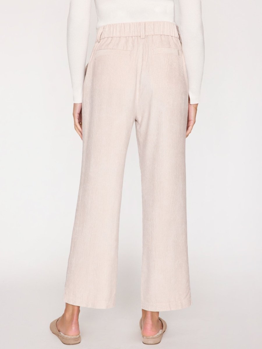 Harlow straight leg beige pant back view