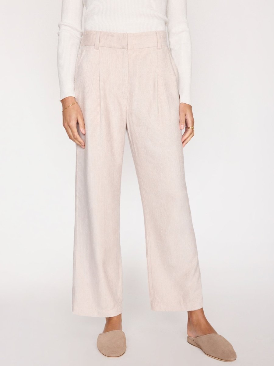 Harlow straight leg beige pant front view
